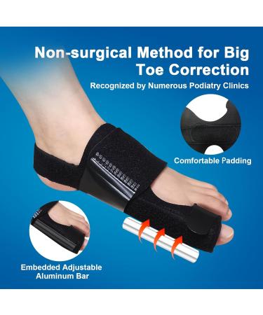 Bunion Correction Kit - 2pc Big Toe Spacers & Adjustable Splint for Hallux Valgus Relief | Orthopedic Toe Separators for Men & Women - Buy Online on GoSupps.com