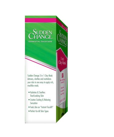 Sudden Change 3-In-1 Charcoal Clay Mask - Hydrating & Toning Face Mask for Sensitive & Dry Skin - 3 Oz - International Shipping Available - Buy Online on GoSupps.com