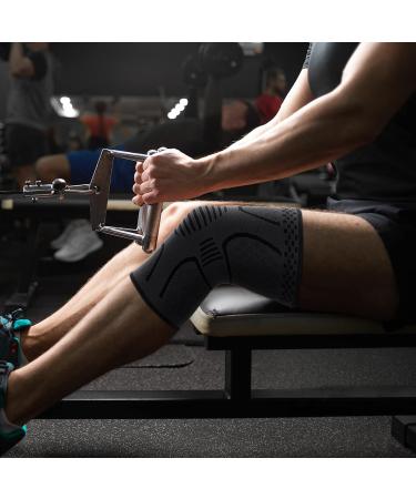 2 Pack Copper Knee Brace Compression Sleeve for Knee Pain Relief - Black, Large - Buy Online on GoSupps.com