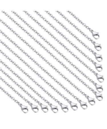 36 Pack Necklace Chain Bulk for Jewelry Making Cridoz Necklace Jewelry  Making Chains Silver Plated Necklace Chains for Necklace Jewelry Making 1.2  mm (20 Inches)