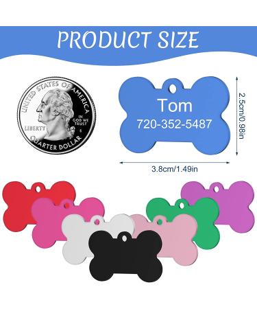 Nibana Personalized Pet ID Tags - Engraved Aluminum Name Tags for Dogs & Cats - Double Sided Pet Collar Accessories - Set of 8 (Bone) - Buy Online on GoSupps.com