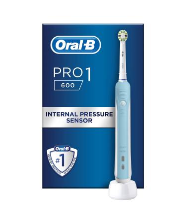 Oral-B Pro 1 Electric Toothbrushes For Adults With Pressure Sensor Christmas Gifts For Women / Him 1 Floss Action Toothbrush Head 1 Mode with 3D Cleaning 2 Pin UK Plug 600 Blue - Buy Online on GoSupps.com