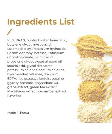 KSBC Pioom Rice Bran Cleansing Foam | Hydrating Face Wash for Sensitive Skin | Gentle K-Beauty Cleanser with Soft Creamy Texture & Lovely Scent | Family Size 16.9 fl oz - Buy Online on GoSupps.com