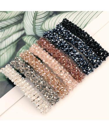 FASOTY 8 Pieces Fashion Hair Clips Elegant Hair Barrettes for Women and Girls Sparkly Rhinestones Flower Hair Clips French Style Fancy Vintage Hair Accessories for Women and Girls
