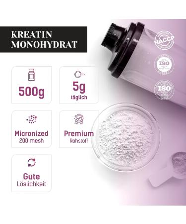 Buy Creatine Monohydrate Powder 500g - 200 Mesh | Ideal for Athletes & Active Lifestyles | 100 Portions | International Shipping Available - Buy Online on GoSupps.com