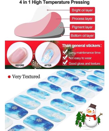 EBANKU Christmas Glitter Gel Nail Strips | Long Lasting Waterproof Nail Wraps | Full Nail Stickers with Nail File & Wipes | UV/LED Lamp Required (SDTRK12) - Buy Online on GoSupps.com