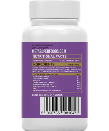 Inositol Max 10,000mg with Soy Isoflavones, Diindolymethane DIM, and Evening Primrose Oil | High Strength Estrogen Supplement for Women | 60 Capsules - Buy Online on GoSupps.com