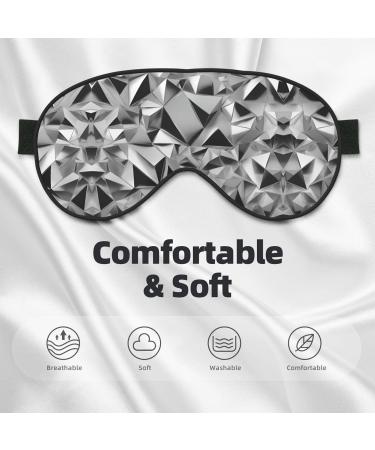 Silver Geometric Soft Sleep Eye Mask | Breathable Eye Patch for Women | Perfect for Travel & Relaxation - Buy Online on GoSupps.com