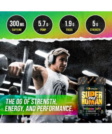 ALPHA LION Superhuman Pre Workout Powder - Sustained Energy & Focus - Nitric Oxide & Citrulline - Unicorn Juice (21 Servings) - Buy Online on GoSupps.com