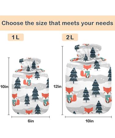 Naanle Christmas Tree Fox Hot Water Bottle - 1L Transparent - Warm & Cold Therapy - Hand & Foot Warmer for Pain Relief - Buy Online on GoSupps.com