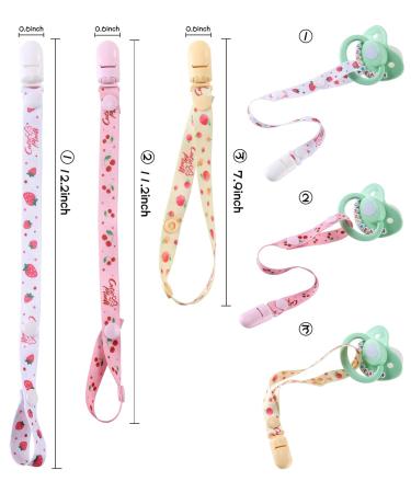 CutiePlusU Adult Pacifier Clip Anyard Holder 3 Pack - Fruit Party Designs, Adult Size (Strawberries, Cherries, Peaches) - Buy Online on GoSupps.com