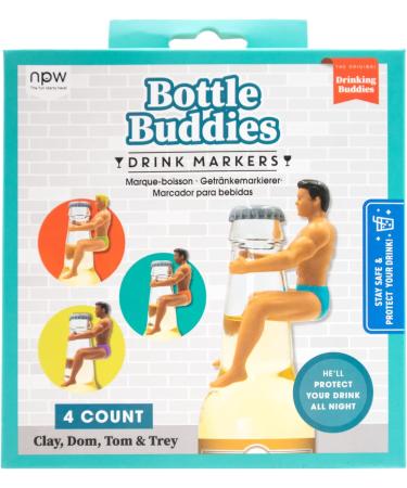 NPW Bottle Buddies Drink Markers Original Drinking Buddies & Glass Charms for Parties - Bachelorette Girls' Nights Family Get Together & More Novelty Gifts (4 Count) - Buy Online on GoSupps.com
