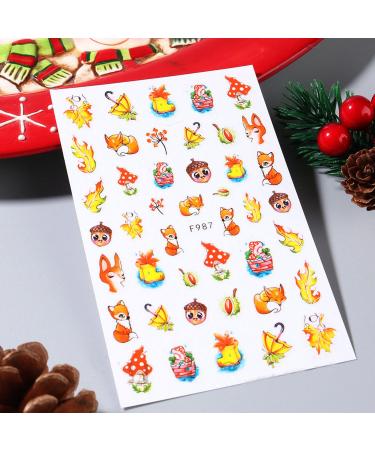 3D Maple Leaf Nail Art Stickers - Fall Embossed Decals for Women & Girls | Autumn Thanksgiving Nail Decorations (4 Sheets - Buy Online on GoSupps.com