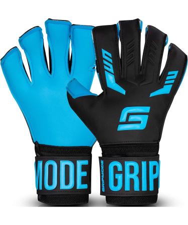 Gripmode goalkeeper gloves children fingersave - junior goalkeeper gloves with individually removable finger protection - soccer goalkeeper gloves with covering made of latex for good grip - size 4-6 5 aqua junior
