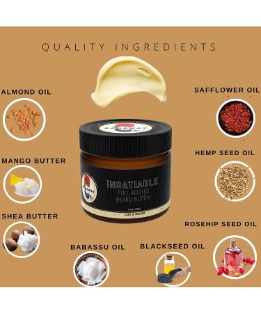 Bahawat Beard Butter for Men - Oud & Sandalwood Leave-in Conditioner | Strengthen, Soften & Moisturize with 11 Organic Ingredients | Made in USA | Best Beard Butter - 2 oz - Buy Online on GoSupps.com
