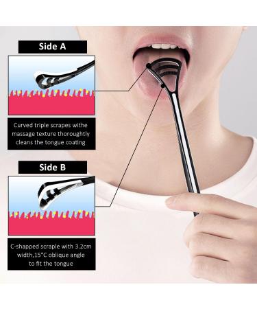 3-Piece Tongue Scraper Set | Bad Breath Treatment & Mouth Hygiene | Silicone Tongue Cleaning Brushes for Adults - Buy Online on GoSupps.com