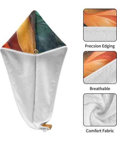 Abstract Pattern Hair Towel 2 Pack - Super Absorbent Quick Dry Hair Turbans with Button Twist Wrap for Women & Girls | Ideal for All Hair Types - Buy Online on GoSupps.com