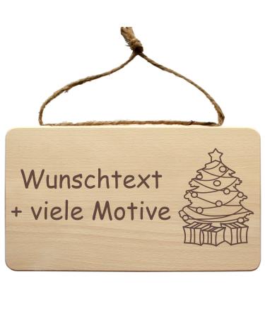Christmas decoration wall shield made of wood + individual engraving saying wish name - Christmas decoration for hanging gift for Christmas Christmas Christmas Eve