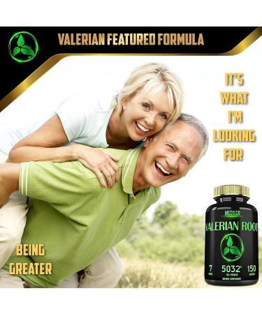 Valerian Root Capsules 5032mg - 150 Capsules - Highest Potency w/ Ashwagandha, Ginger, Chamomile, Balm, Black Pepper - Relax & Restful Mind - 5 Month Supply - Buy Online on GoSupps.com