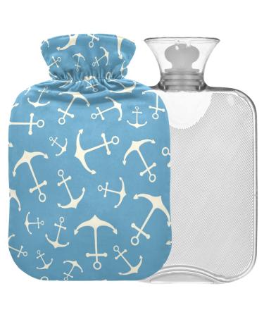 Naanle Ocean Sea Anchor Heat bottle MITEVED Transparent hot water bottle 2l large hot hot water bottle for bed hand feet heat pain relief heat and cold therapy