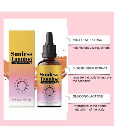 Tanning Drops: 60ml bottle of tanning drops natural and fast-acting antioxidant for face and body suitable for all skin types - Buy Online on GoSupps.com