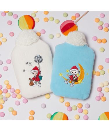Hugo Frosch Eco Hot Water Bottle 0.8L for Kids | Soft Fleece Cover Sandman Moon Light Blue - International Shipping Available - Buy Online on GoSupps.com