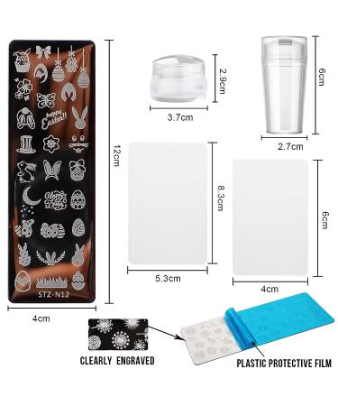 10Pcs Nail Stamp Plate Kit - Animal Flower Leaf Designs for Women & Kids - Buy Online on GoSupps.com
