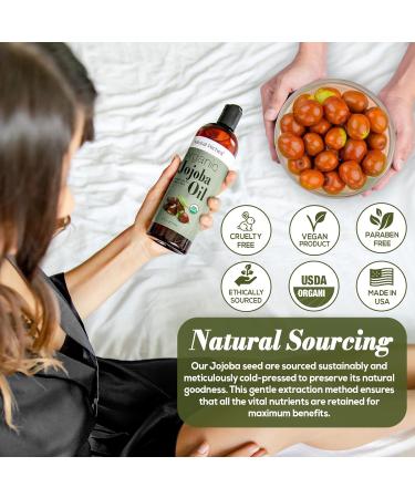 Natural Riches Organic Jojoba Oil 16 oz - Pure Moisturizing Oil for Face Hair Skin & Nails | Cold Pressed Hexane Free Carrier Oil - Buy Online on GoSupps.com