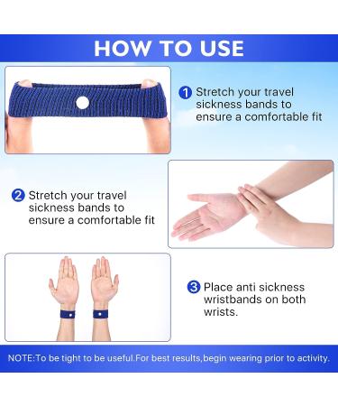 Motion Sickness Bands - 5 Pairs for Adults & Kids - Nausea Relief for Travel & Pregnancy - Acupressure Wristbands in Red/Blue/Gray/Black/White - Buy Online on GoSupps.com