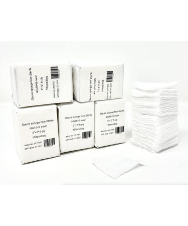 High-Quality Non-Sterile Gauze Surgical Sponges | 8-Ply 2x2 All-Purpose Pads - Box of 500 | International Shipping Available - Buy Online on GoSupps.com