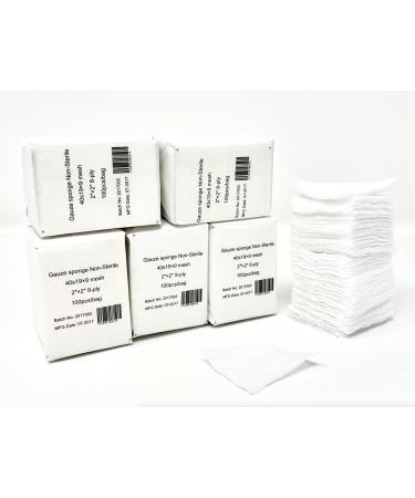 Gauze Surgical Sponges Cotton Non STERILE Woven 8-ply High Grade Quality 2"x2" Class I(a) All Purpose Pads Box of 5 000