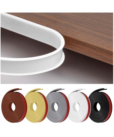 flintronic 3m*18mm U-Shape Flexible Furniture Edge Banding Baby Safty Baby Edge Protector Self Adhesive TPE Wood Edging Tape DIY Furniture Edge Trim for Table Cabinet Furniture Restoration White 3m*18mm