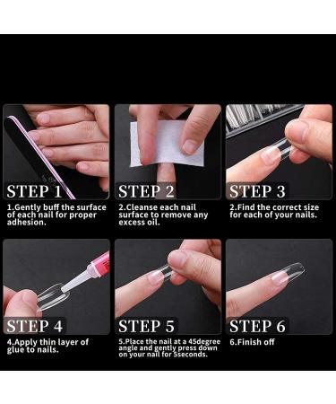 120 Pieces Acrylic Nail Tips - Natural Artificial False Nails with Clear Box for Perfect Manicures - Buy Online on GoSupps.com
