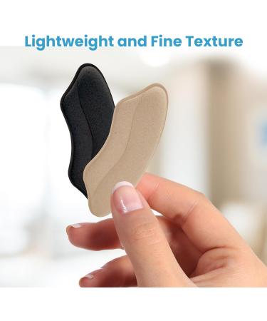 Serenelife Heel Pads - 2 Pairs of Soft Shoe Inserts for Men & Women - Perfect Fit for Boots High Heels & Sneakers - Strong Adhesive - Black & Apricot - Buy Online on GoSupps.com