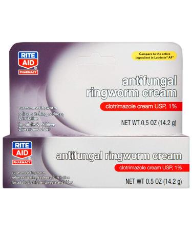 Rite Aid Antifungal Ringworm Clotrimazole Cream, 0.5 oz (15 g) | Antifungal Cream | Jock Itch Treatment | Anti Fungal Skin Cream Treats Athlete's Foot Cream | Antifungal Cream for Skin - Buy Online on GoSupps.com