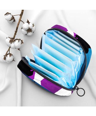 Portable Soccer Painting Sanitary Napkin Storage Bag | Menstruation Pad & Menstrual Cup Pocket with Zipper for Teenage Girls & Women - Buy Online on GoSupps.com