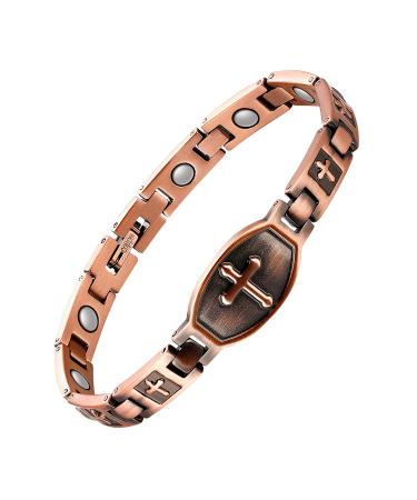 Jecanori Copper Lymph Detox Magnetic Bracelets with Copper Lymphatic Drainage Ring for Women,Copper Magnetic Bracelets for Carpal Tunnel,Bracelet with Adjustable Tool,Jewelry Set A-Bracelet