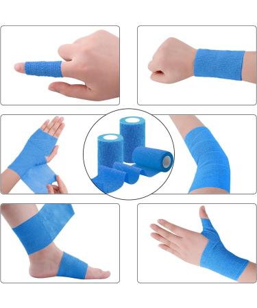 BQTQ 8 Rolls Cohesive Bandage 4 Inch Self Adherent Sport Wrap Tape for Ankle Sprains - Blue - Stretch Bandage Wrap for Humans and Animals - Buy Online on GoSupps.com
