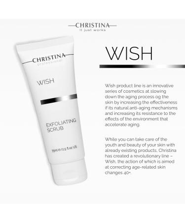 Christina Wish Deep Exfoliating Face Scrub 75ml Unclogs Pores & Deep Cleanses with Mint & Crystals Ideal for All Skin Types - Buy Online on GoSupps.com
