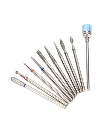10pcs Tungsten Steel Nail Drill Bit Set - Professional Nail Polisher with Storage Box | International Shipping Available - Buy Online on GoSupps.com