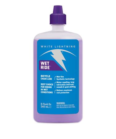 White Lightning Wet Ride Extreme Conditions Heavy Bicycle Chain Lube, 8-Ounce Drip Squeeze Bottle