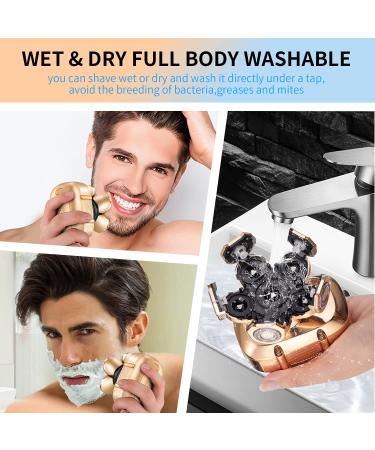 Roziahome 5 in 1 Bald Head Shaver for Men - Cordless Electric Razor - Waterproof Grooming Kit with LED Display (Gold) - Buy Online on GoSupps.com
