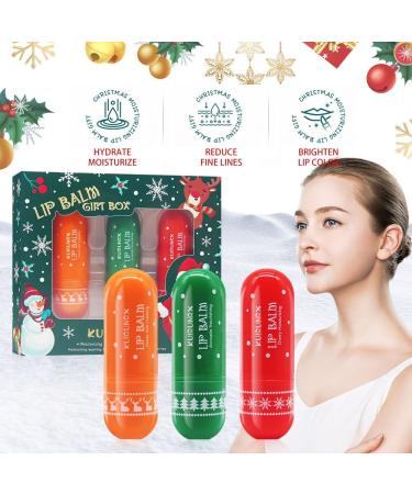 KUIRUNRX 3 Pcs Christmas Lipstick Tinted Repairing Lip Balm Magic Moisturizing Lipstick Long Lasting Lip Gloss For Women Girls Lips Care Beauty Cosmetic - Buy Online on GoSupps.com