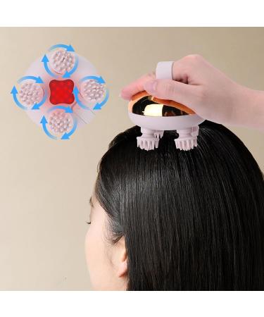 Feelsploh Electrical Scalp Massager - 8 Silicone Heads Infrared Hair Stimulator IPX7 Waterproof | Boost Hair Growth & Relaxation (Gold) - Buy Online on GoSupps.com