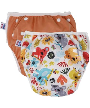 PINK & BLUE 2-piece swim diaper swimming pants baby and reusable swim pants for boys and girls (4.5-16 kg or 7-20.5 kg) environmentally friendly gentle on the fur (Kohla-M) Kohla M (pack of 2)