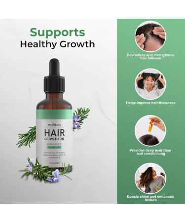 Natural Hair Growth Oil | Rosemary Biotin & Castor Oil | Stronger Thicker Hair for Men & Women - Ships Internationally - Buy Online on GoSupps.com