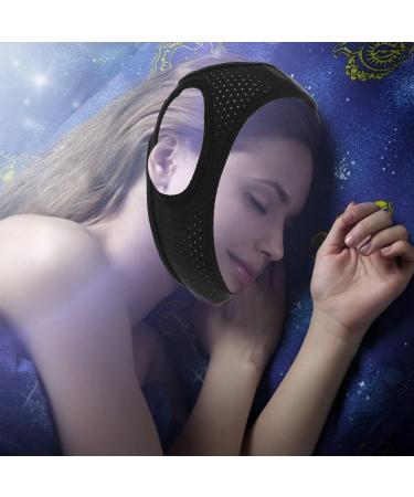 Snoring Solution Chin Strap | Anti-Snoring & Anti-Dry Mouth | V Line Lifting Tool | Snoring Relief for Men & Women - Black - Buy Online on GoSupps.com