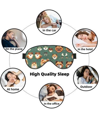 Pomeranian Pattern Mask | Adjustable Soft Blindfold for Sleep Travel & Meditation - Buy Online on GoSupps.com