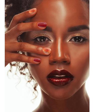 Kalolary Semi-Cured Gel Nail Wraps - Amber Full Wrap Stickers | Long Lasting Salon Quality for Autumn | Includes Nail File & Wood Stick - Buy Online on GoSupps.com