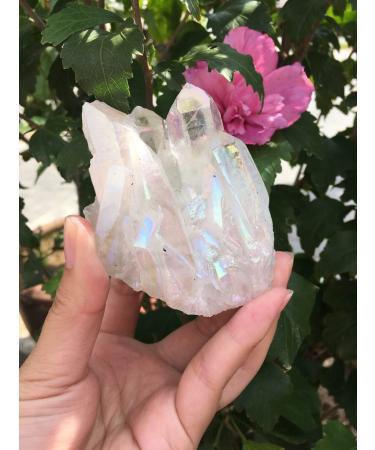 Natural Crystal Rough Specimen 220g Natural and Beautiful White electroplated Quartz